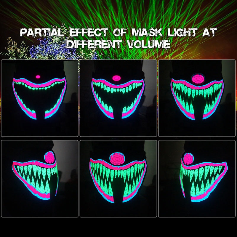 E-Bike Night Rider LED Glow Mask — EL Light-Up Party & Ride Mask