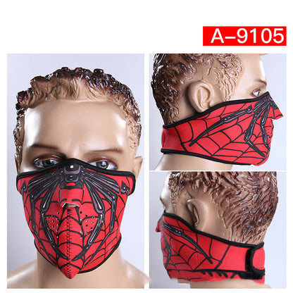 E-Bike Skeleton Face Mask — Windproof Neoprene, Dustproof, All-Season Riding Mask
