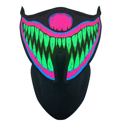 E-Bike Night Rider LED Glow Mask — EL Light-Up Party & Ride Mask