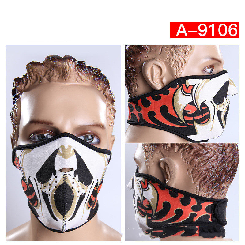 E-Bike Skeleton Face Mask — Windproof Neoprene, Dustproof, All-Season Riding Mask