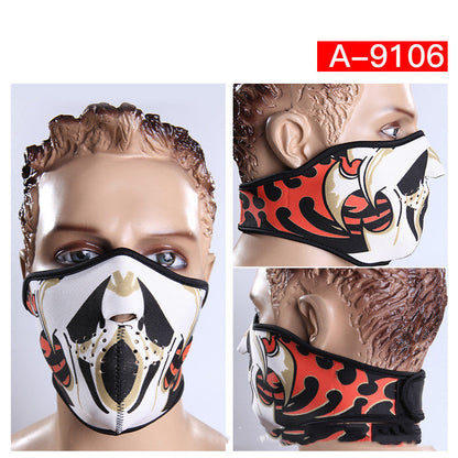 E-Bike Skeleton Face Mask — Windproof Neoprene, Dustproof, All-Season Riding Mask