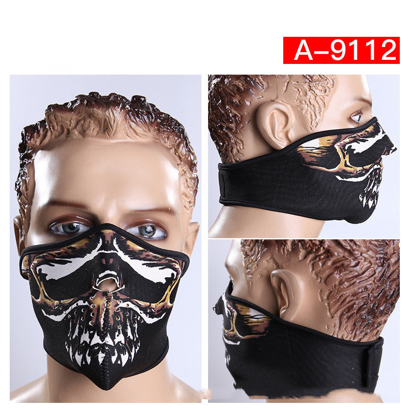 E-Bike Skeleton Face Mask — Windproof Neoprene, Dustproof, All-Season Riding Mask