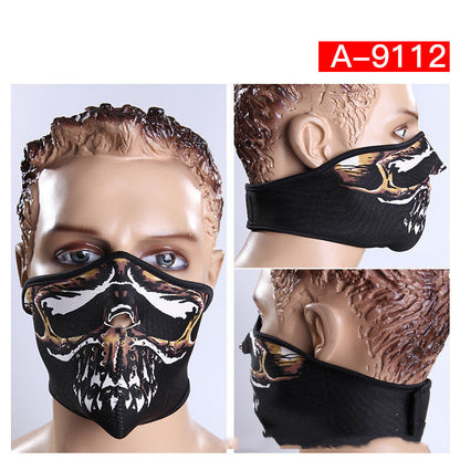 E-Bike Skeleton Face Mask — Windproof Neoprene, Dustproof, All-Season Riding Mask