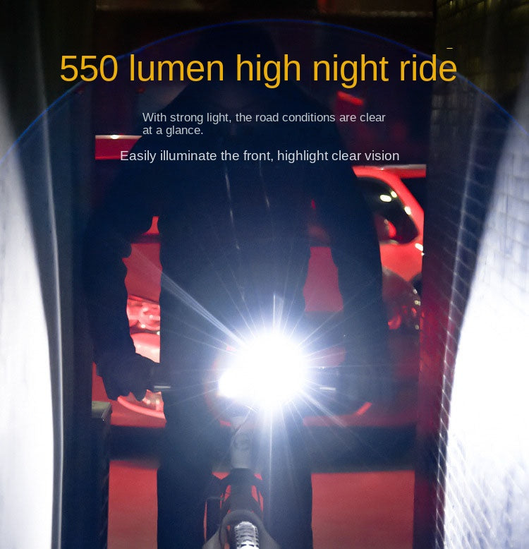 E-Bike Night Rider Headlight — High Brightness T6 LED, Type-C Charging