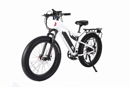 Rocky Road 48V Fat Tire E-Mountain Bike — 500W Bafang, Dual Suspension