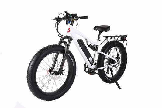 Rocky Road 48V Fat Tire E-Mountain Bike — 500W Bafang, Dual Suspension