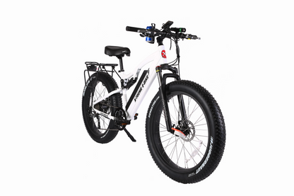 Rocky Road 48V Fat Tire E-Mountain Bike — 500W Bafang, Dual Suspension