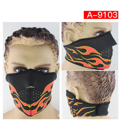 E-Bike Skeleton Face Mask — Windproof Neoprene, Dustproof, All-Season Riding Mask