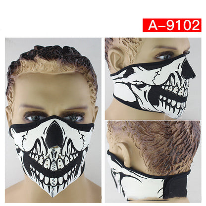 E-Bike Skeleton Face Mask — Windproof Neoprene, Dustproof, All-Season Riding Mask