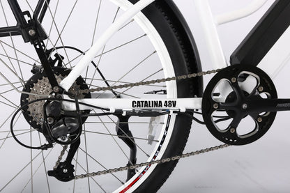 Catalina 48V Beach Cruiser E-Bike — 500W Motor, Long Range Step-Through Comfort Bike