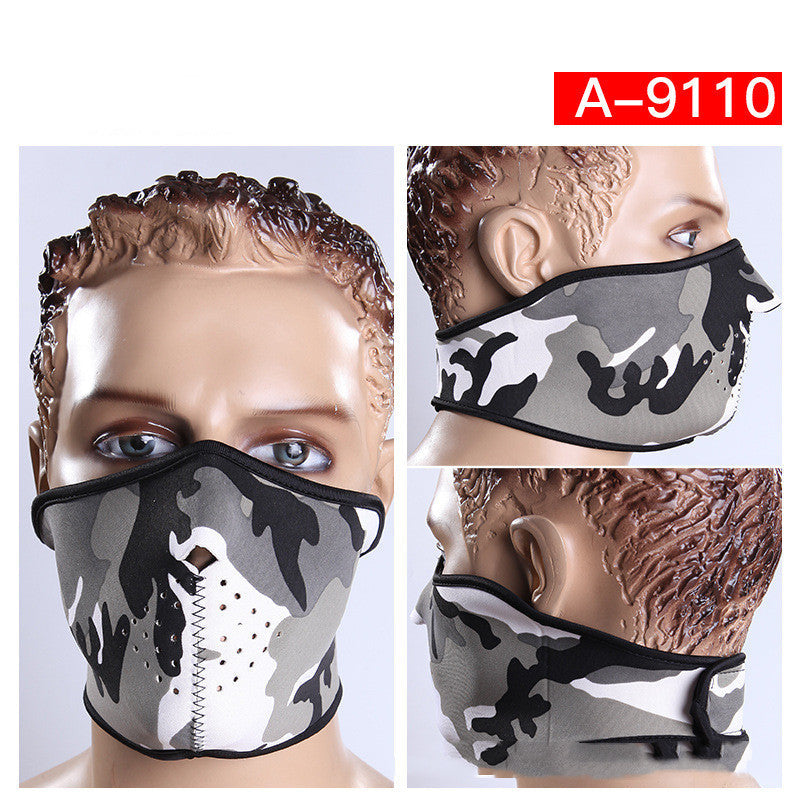 E-Bike Skeleton Face Mask — Windproof Neoprene, Dustproof, All-Season Riding Mask