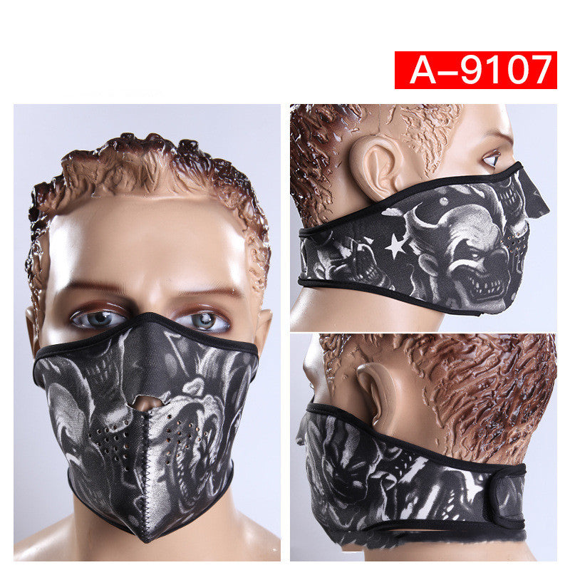 E-Bike Skeleton Face Mask — Windproof Neoprene, Dustproof, All-Season Riding Mask