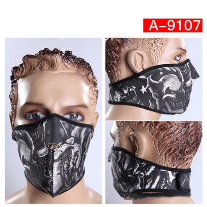 E-Bike Skeleton Face Mask — Windproof Neoprene, Dustproof, All-Season Riding Mask