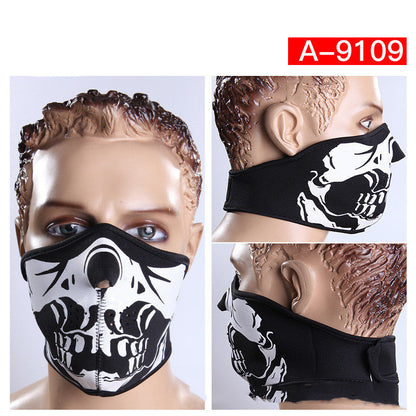 E-Bike Skeleton Face Mask — Windproof Neoprene, Dustproof, All-Season Riding Mask