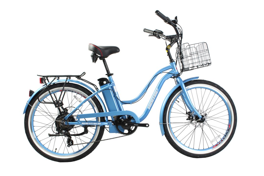 Malibu Elite Max Beach Cruiser E-Bike — 36V 350W, 30+ Mile Range