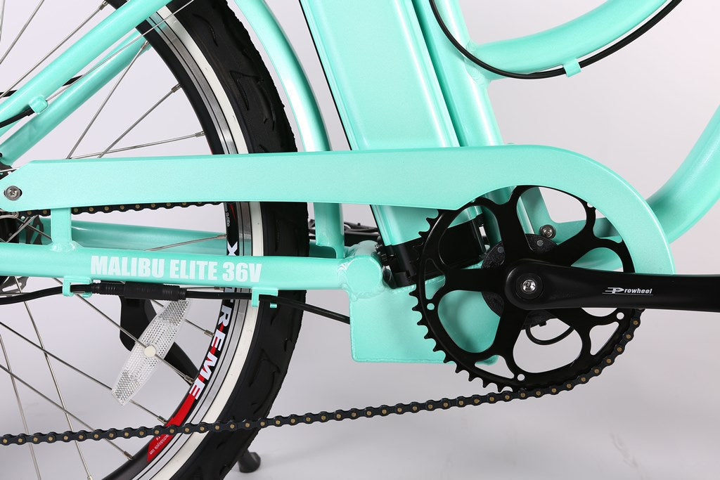 Malibu Elite Max Beach Cruiser E-Bike — 36V 350W, 30+ Mile Range