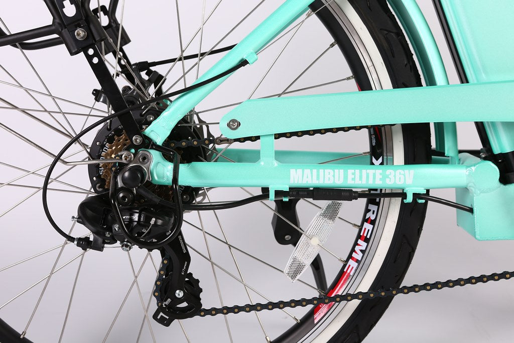 Malibu Elite Max Beach Cruiser E-Bike — 36V 350W, 30+ Mile Range