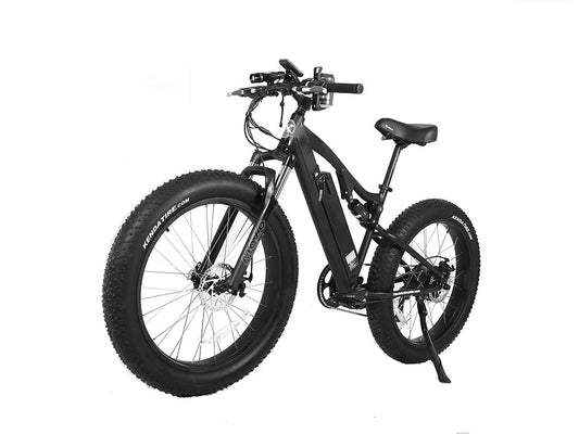Rocky Road 48V Fat Tire E-Mountain Bike — 500W Bafang, Dual Suspension