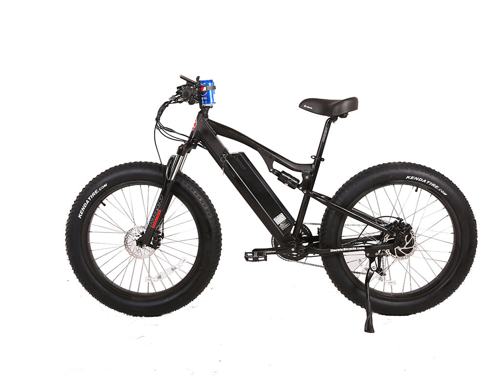 Rocky Road 48V Fat Tire E-Mountain Bike — 500W Bafang, Dual Suspension