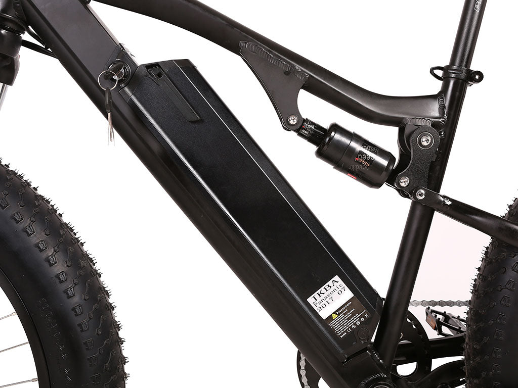 Rocky Road 48V Fat Tire E-Mountain Bike — 500W Bafang, Dual Suspension