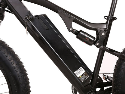 Rocky Road 48V Fat Tire E-Mountain Bike — 500W Bafang, Dual Suspension