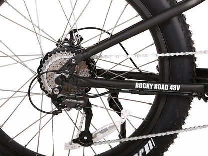 Rocky Road 48V Fat Tire E-Mountain Bike — 500W Bafang, Dual Suspension
